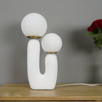 Contemporary Style Table Lamp with Natural Accent