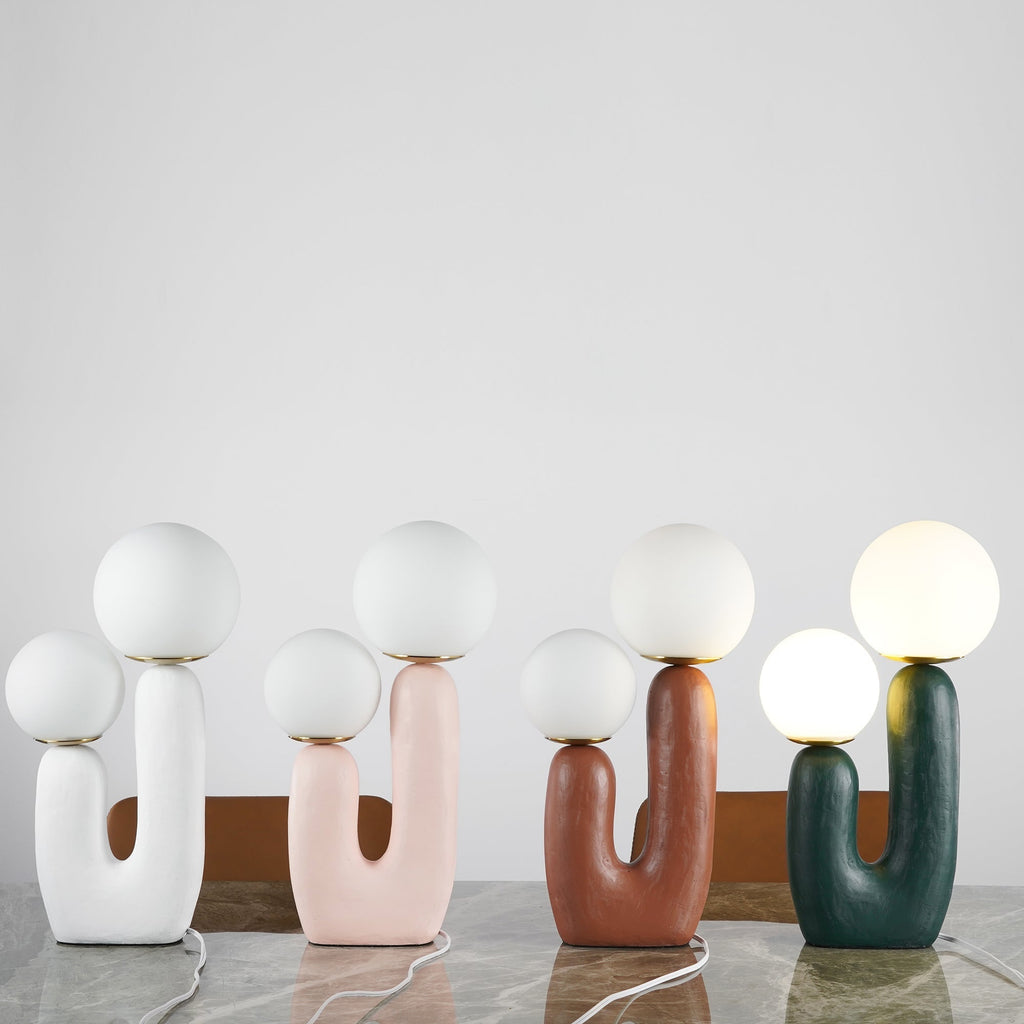 Contemporary Style Table Lamp with Natural Accent