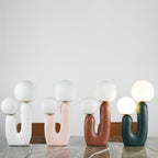 Contemporary Style Table Lamp with Natural Accent
