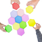 Interactive Hexagonal LED Panels with RGB Color Control and Music Synchronization