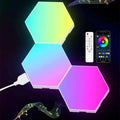 Interactive Hexagonal LED Panels with RGB Color Control and Music Synchronization