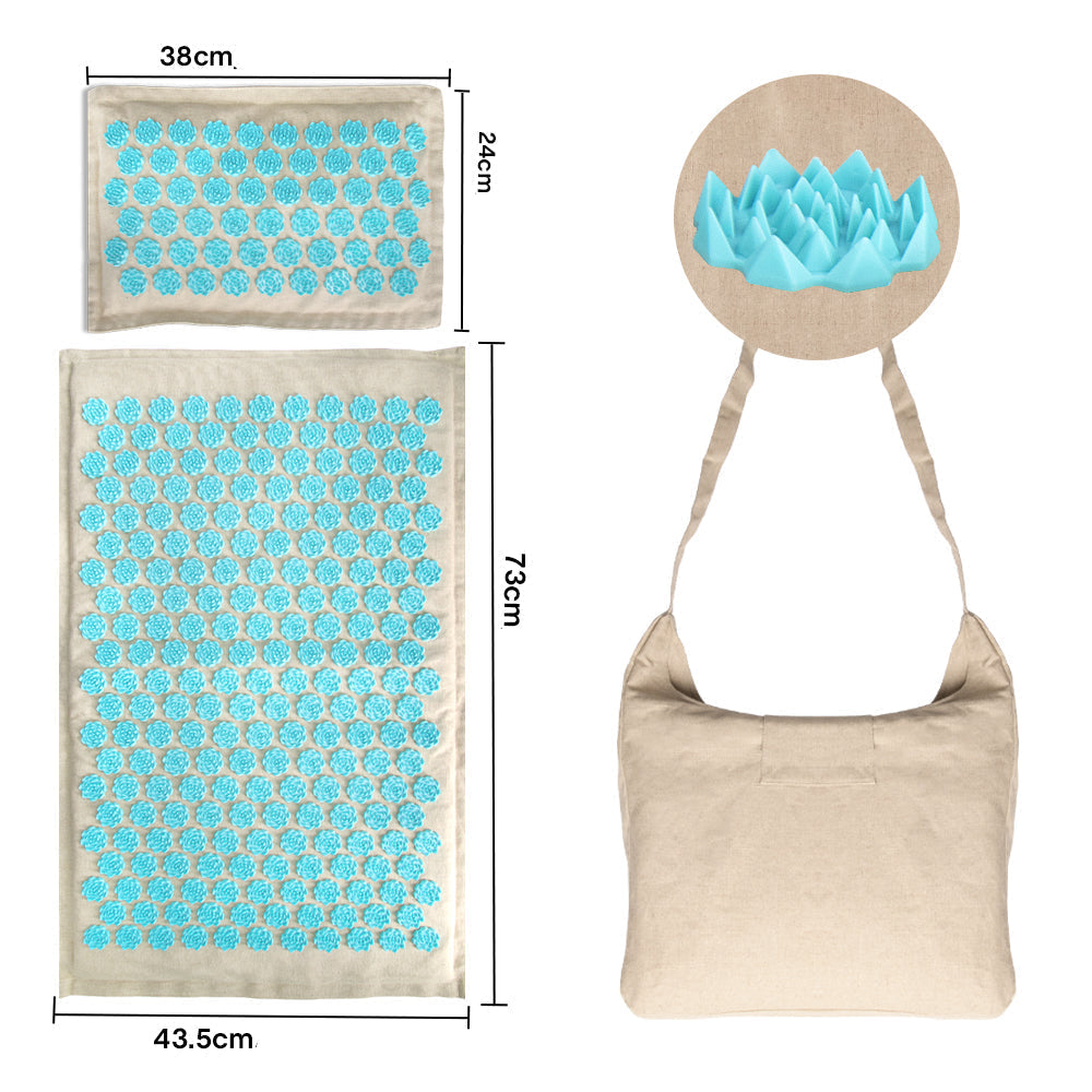 Acupressure mat with Pillow and 5500 Pressure Points – The Florapress Relaxation Set