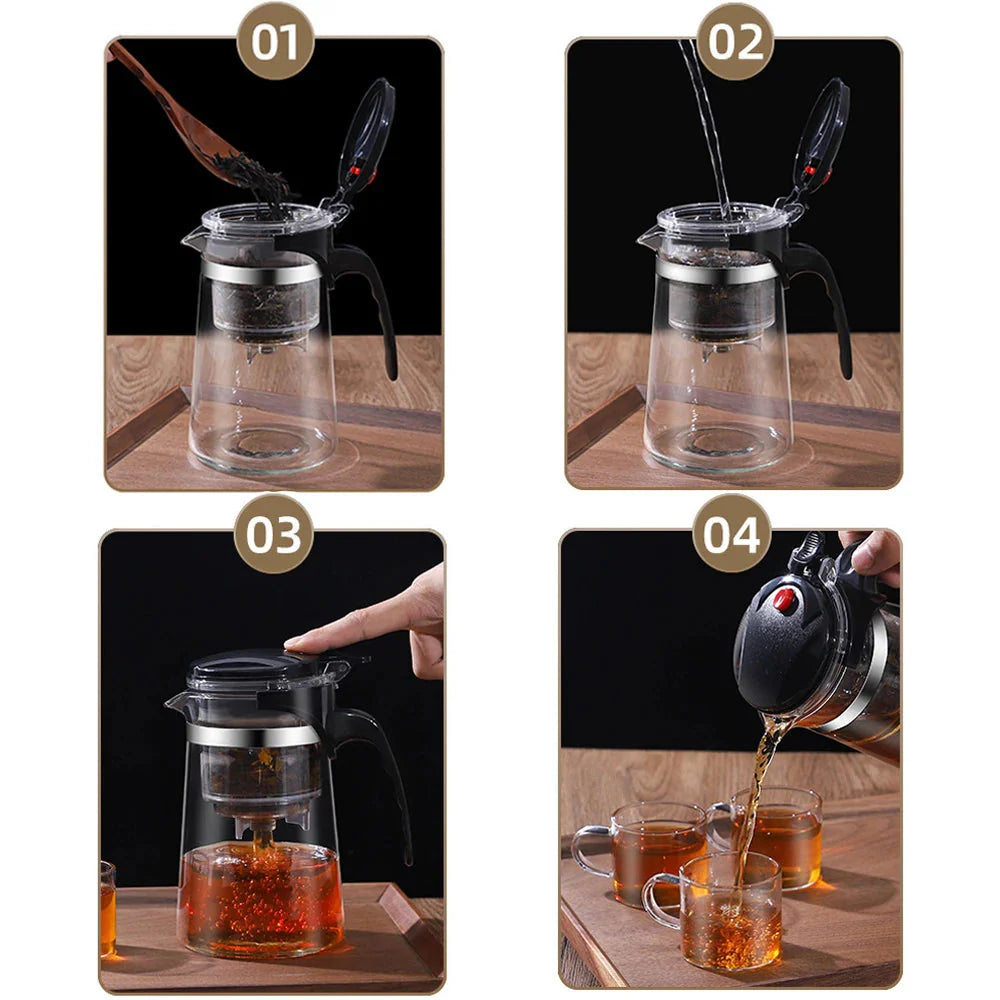 Heat-Resistant Glass Teapot with Infuser