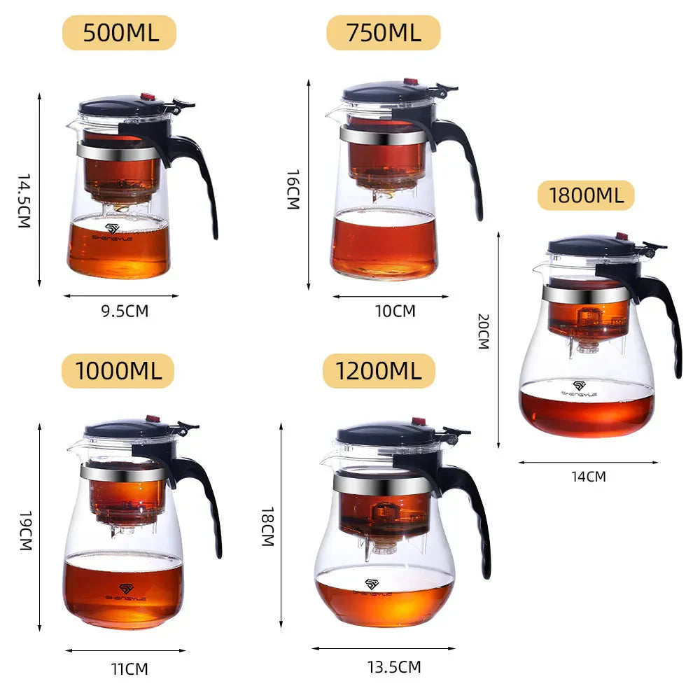 Heat-Resistant Glass Teapot with Infuser