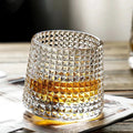 Textured Whisky Glass with Wave Effect