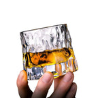 Textured Whisky Glass with Wave Effect