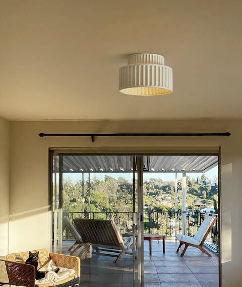 Nordic Ceiling Lamp made of Ceramic in Cream Color
