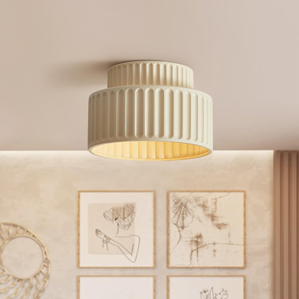 Nordic Ceiling Lamp made of Ceramic in Cream Color