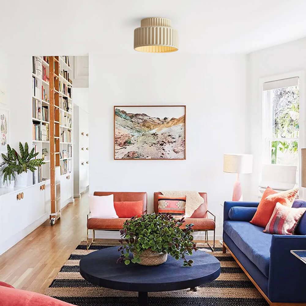 Nordic Ceiling Lamp made of Ceramic in Cream Color