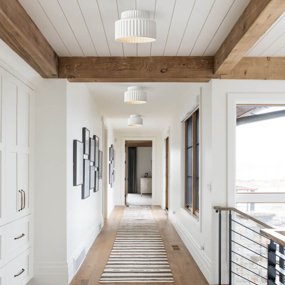 Nordic Ceiling Lamp made of Ceramic in Cream Color