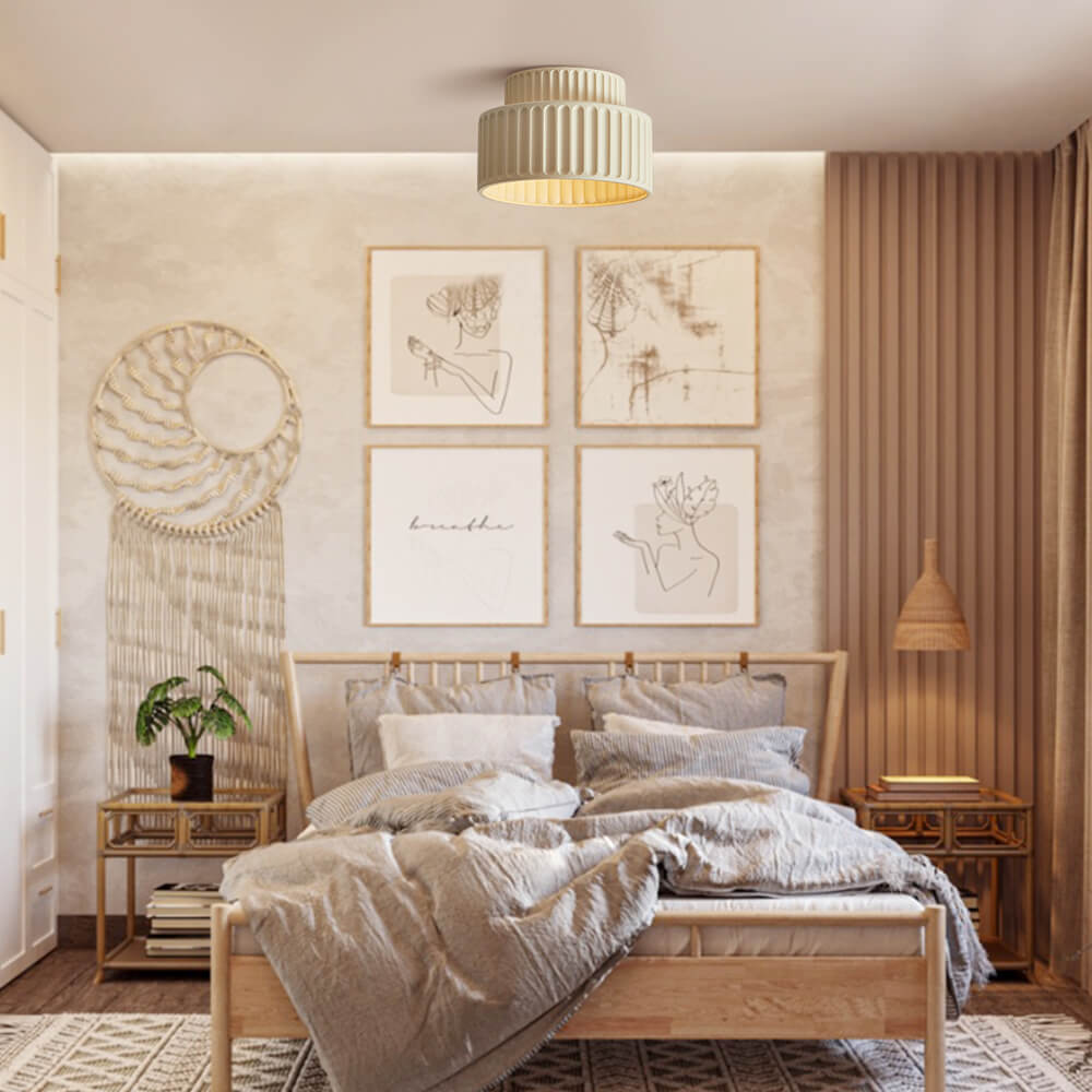 Nordic Ceiling Lamp made of Ceramic in Cream Color