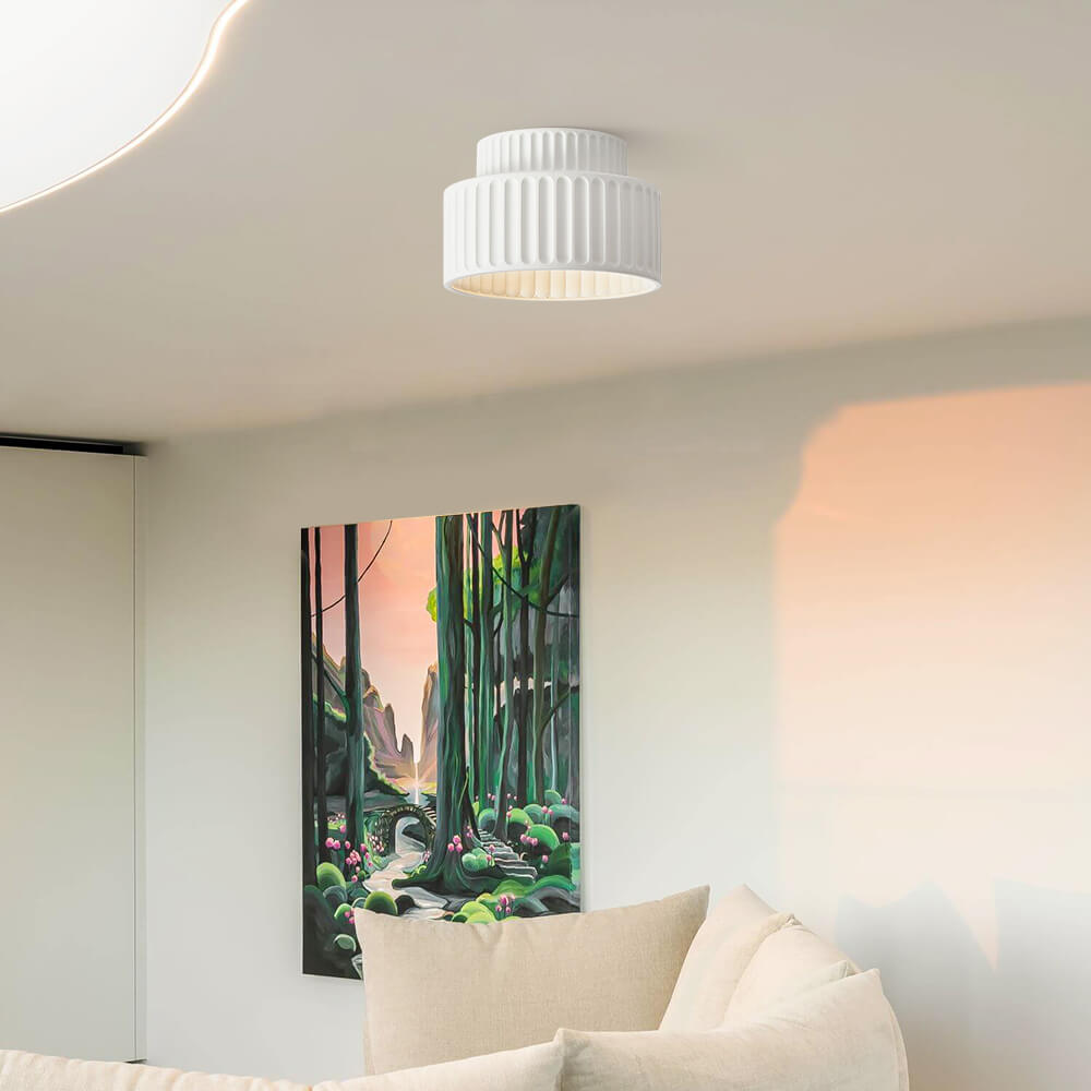 Nordic Ceiling Lamp made of Ceramic in Cream Color