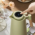 Insulated Glass Thermo Jug – Temperature Display & Wood Handle