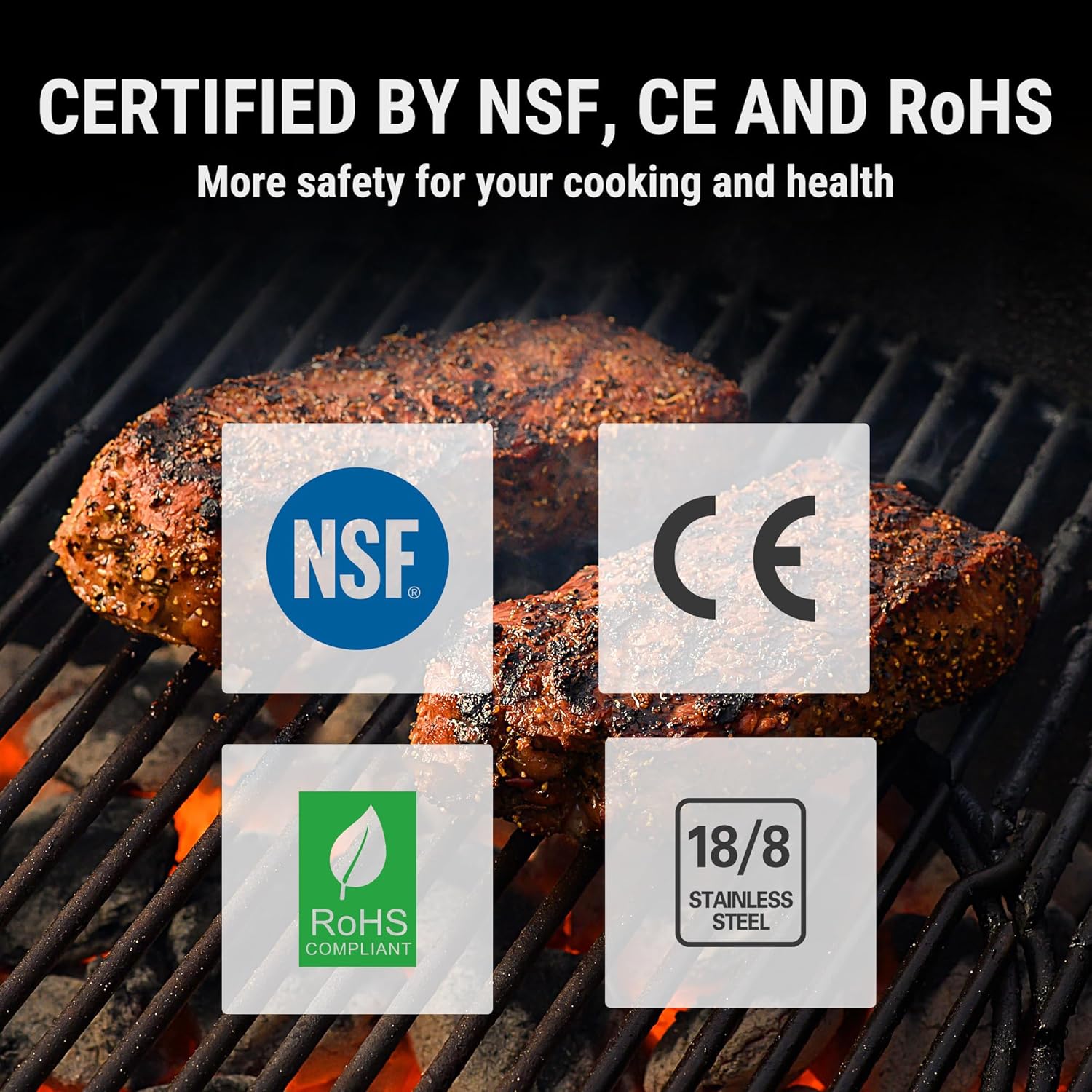 Digital Meat Thermometer – Waterproof, Instant Read & Ambidextrous Design