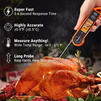 Digital Meat Thermometer – Waterproof, Instant Read & Ambidextrous Design