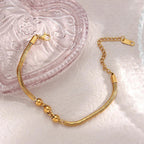 Thick Snake Chain Beaded Necklace and Bracelet Set