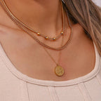 Thick Snake Chain Beaded Necklace and Bracelet Set