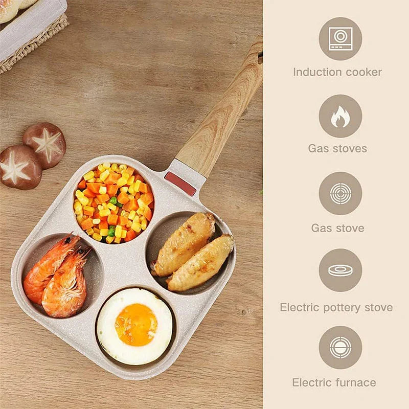 Thickened Omelet Egg Frying Pan with Lid Nonstick 4 Cups Pancake Pan