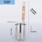 Thickened Stainless Steel Funnel Wooden Handle Pasta Basket Strainer