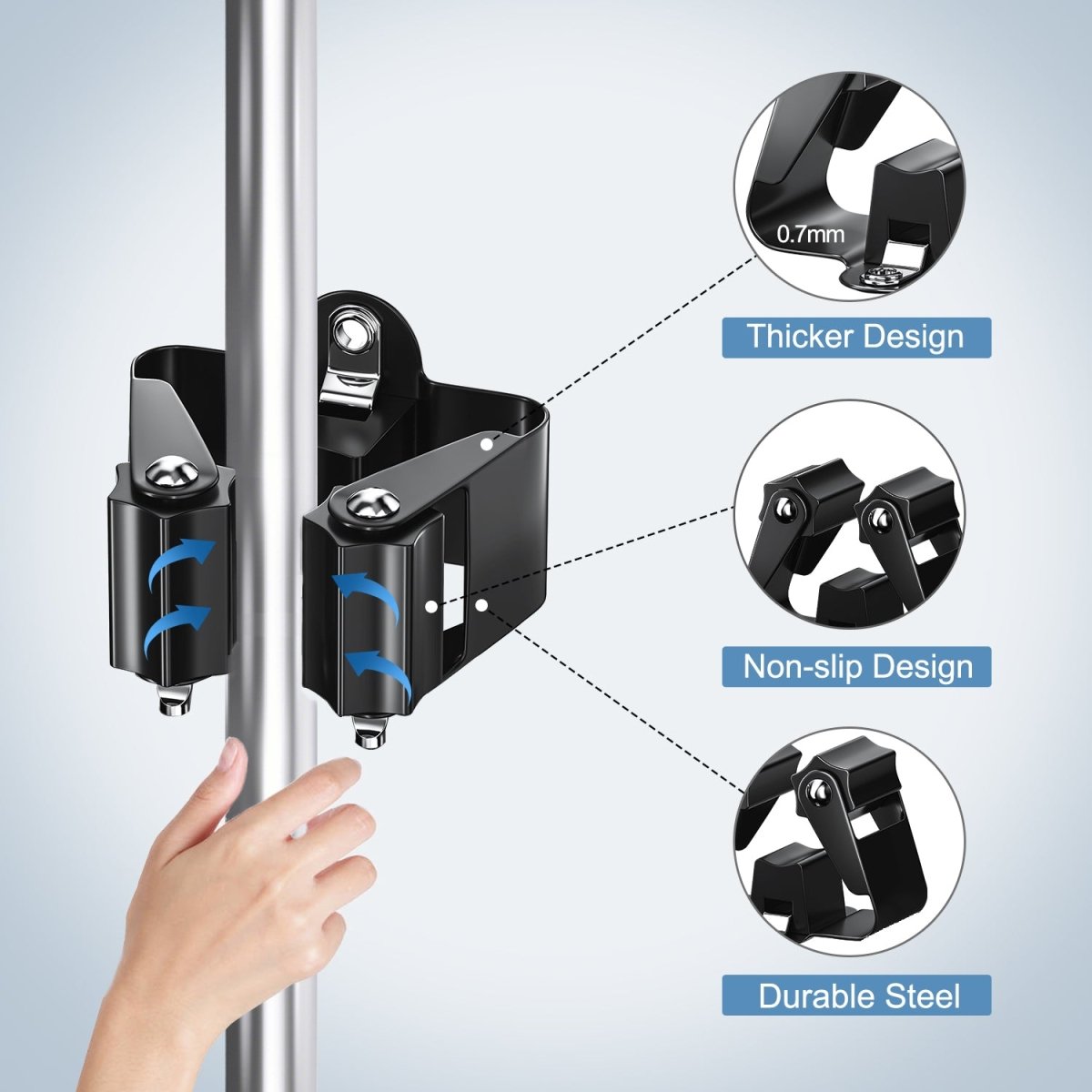 TIDYGARD – Durable Wall-Mounted Garden Tool Holder with Anti-Slip Clamps for Garage and Shed Organization