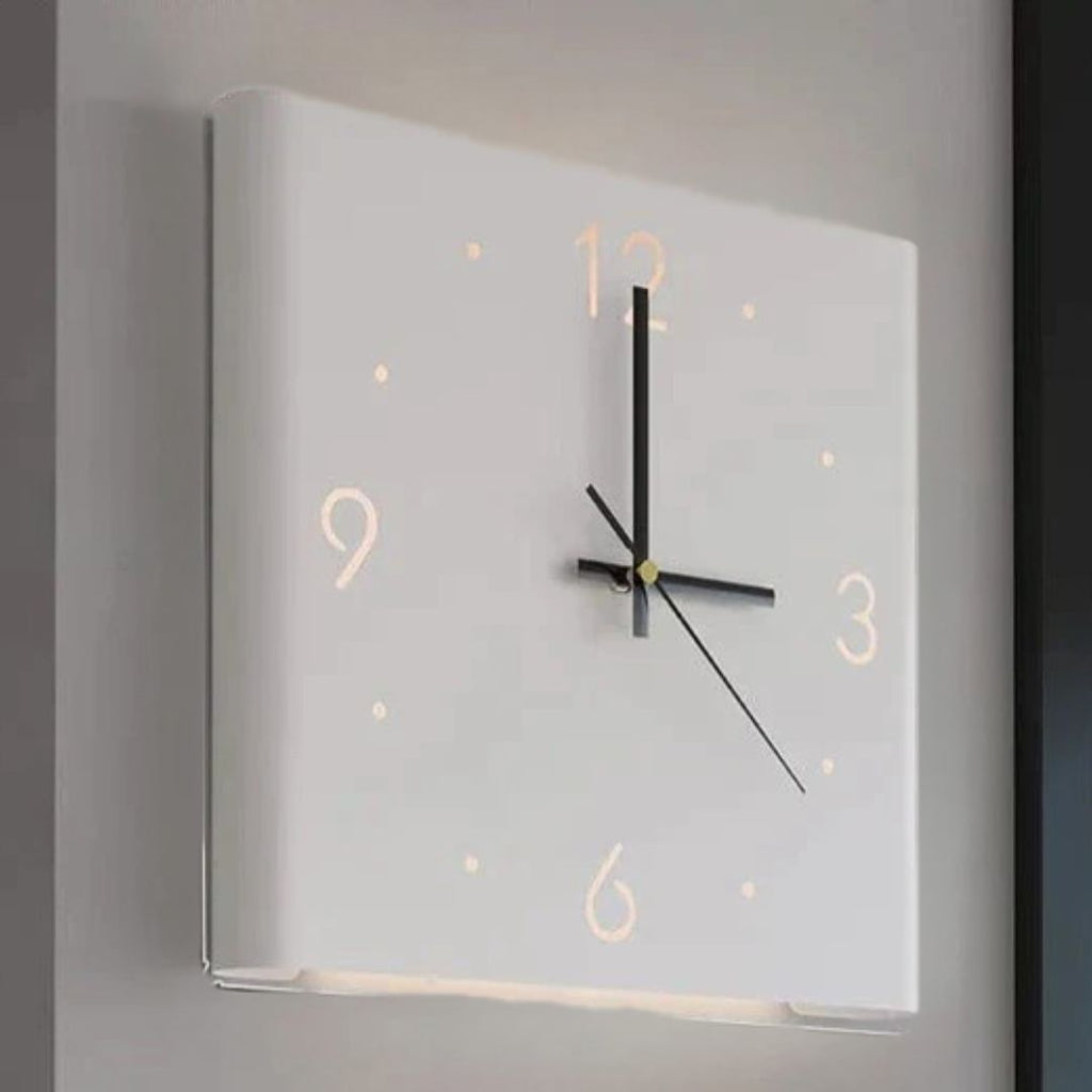 TimeLume Double-Sided Square Wall Clock with Lighting