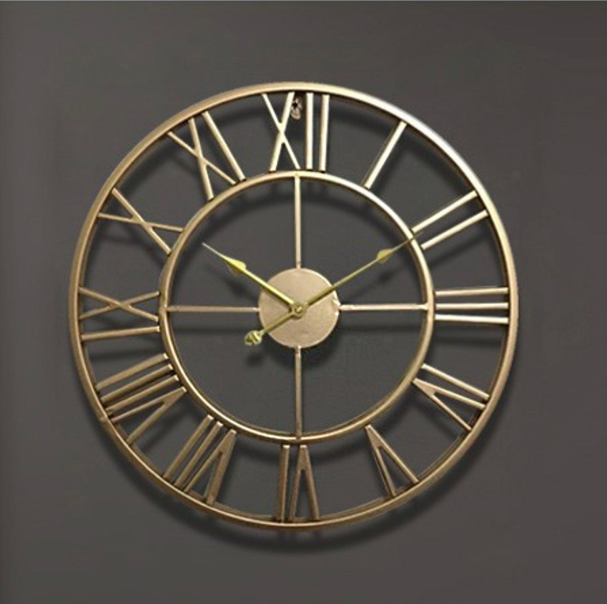 TIMEMESH – Skeleton Wall Clock with Silent Non-Ticking Mechanism