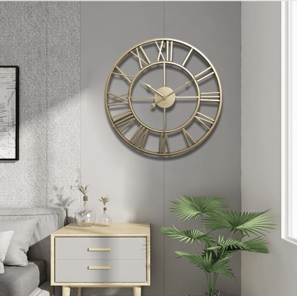 TIMEMESH – Skeleton Wall Clock with Silent Non-Ticking Mechanism