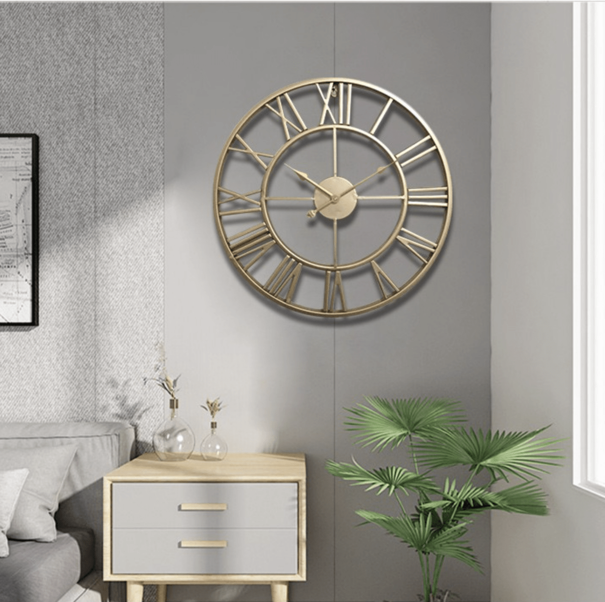 TIMEMESH – Skeleton Wall Clock with Silent Non-Ticking Mechanism