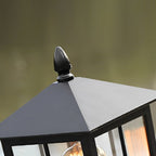 Classic Black Square LED Post Lights Solar Powered