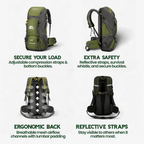 TRAILPRO 50L – Hiking Backpack with Breathable Back & Smart Storage