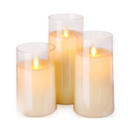 LED Ambient Candle Lights | Realistic Flame Aura, Customizable Brightness & Timer Settings for Home Decor and Events