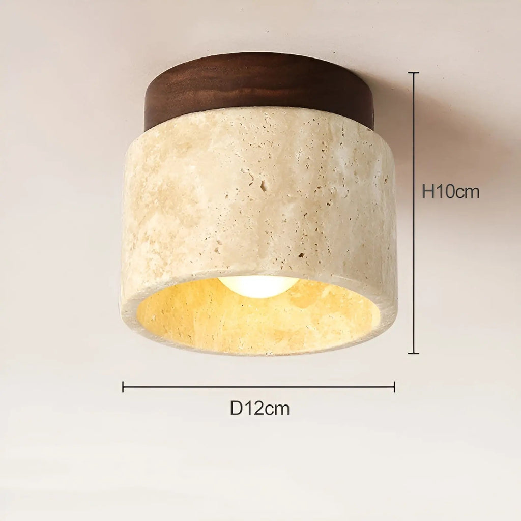 TravaGlow Rustic Travertine Ceiling Lamp
