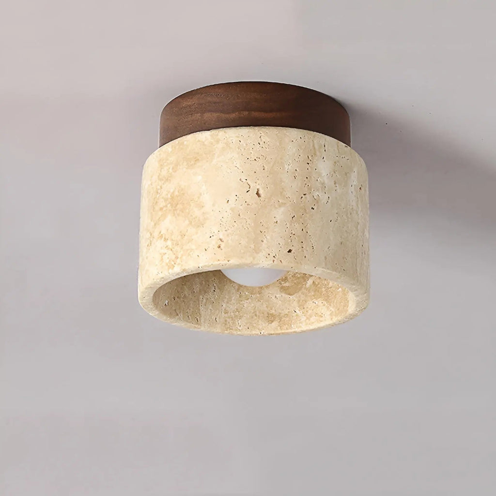 TravaGlow Rustic Travertine Ceiling Lamp