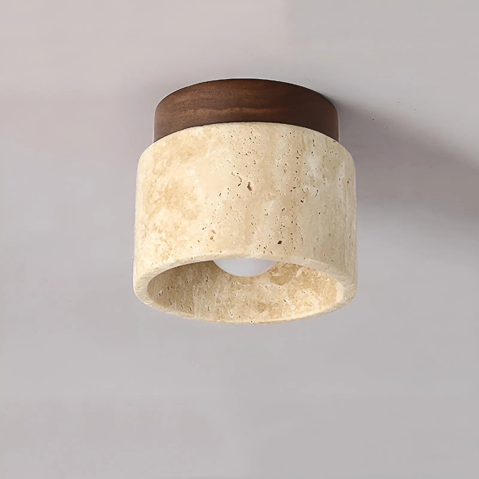 TravaGlow Rustic Travertine Ceiling Lamp