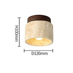 TravaGlow Rustic Travertine Ceiling Lamp