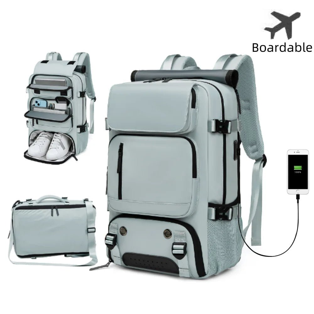 TRAVELMAX Pack – Waterproof Travel Backpack with USB Port, Shoe Compartment & Anti-Theft Pocket