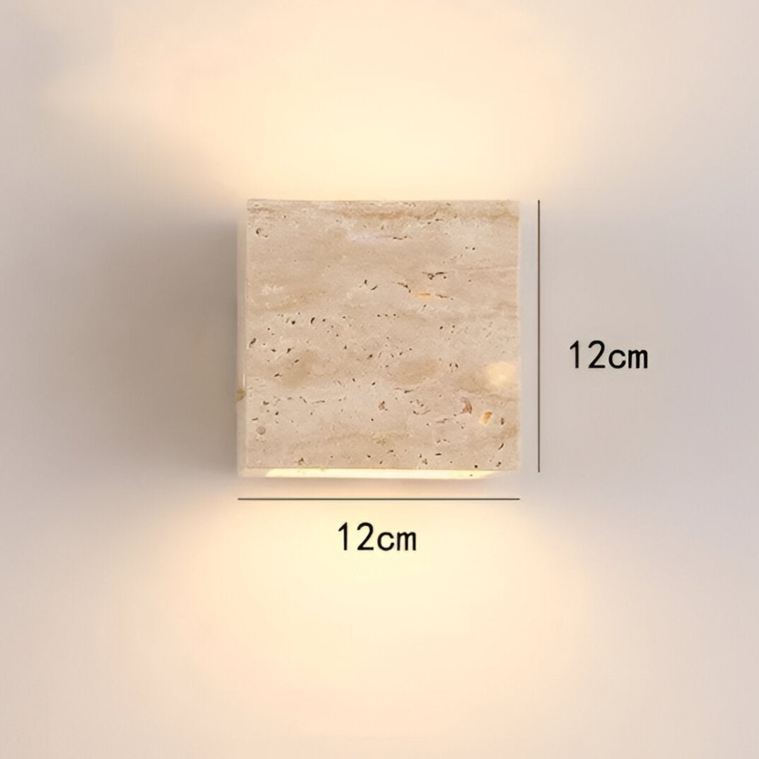 Wall lamp made of travertine for a warm and elegant atmosphere
