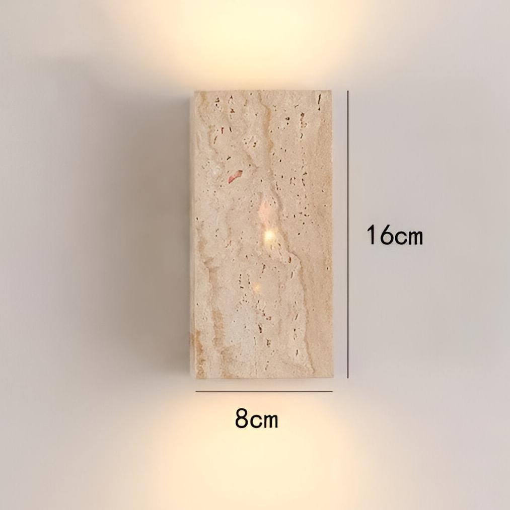 Wall lamp made of travertine for a warm and elegant atmosphere