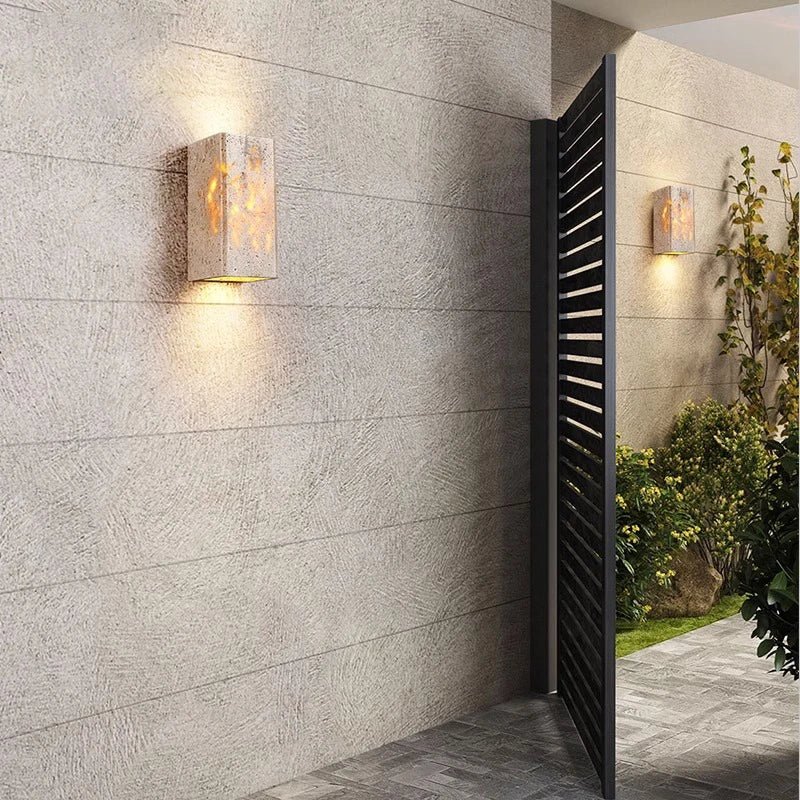 Wall lamp made of travertine for a warm and elegant atmosphere