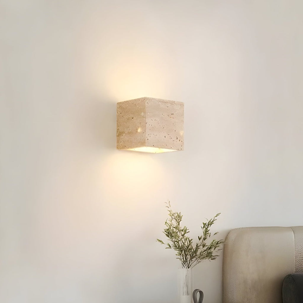 Wall lamp made of travertine for a warm and elegant atmosphere