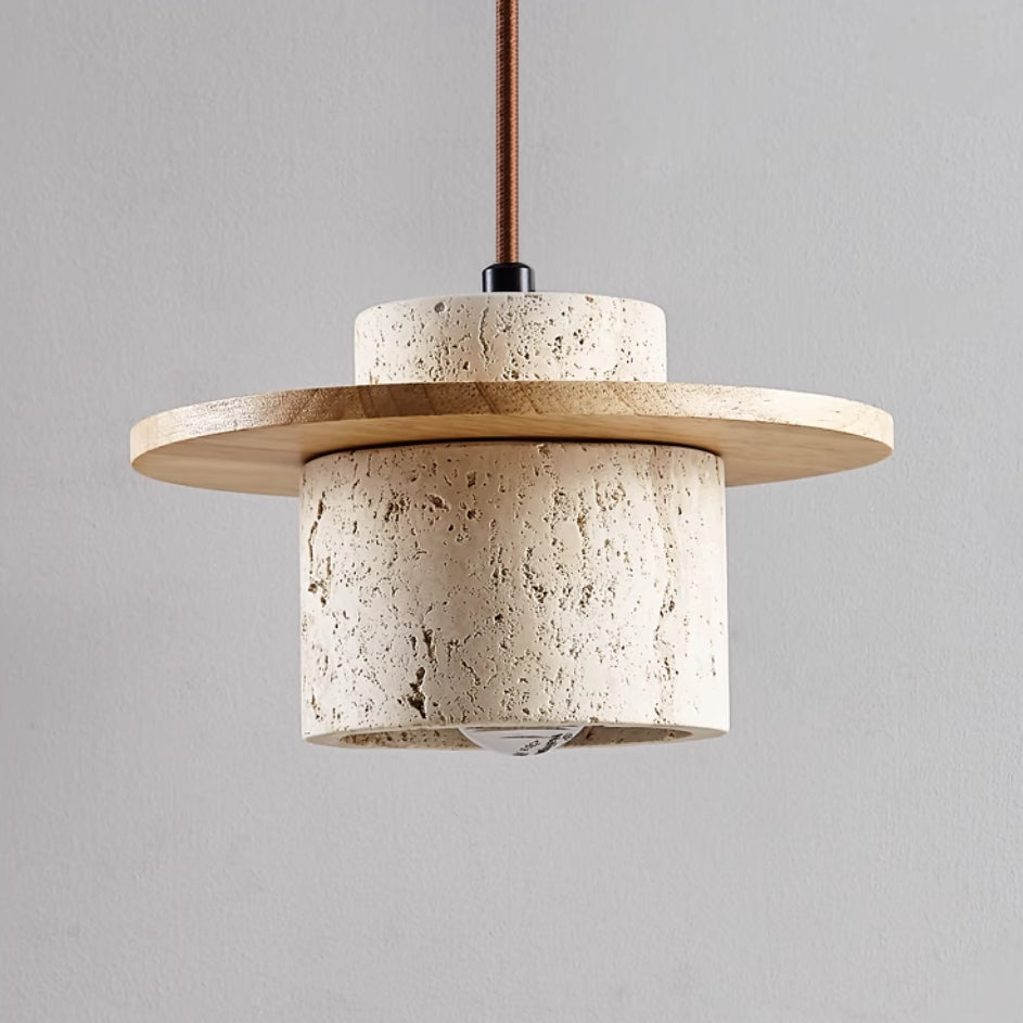 Hanging Lamp made of Travertine with Natural Elegance