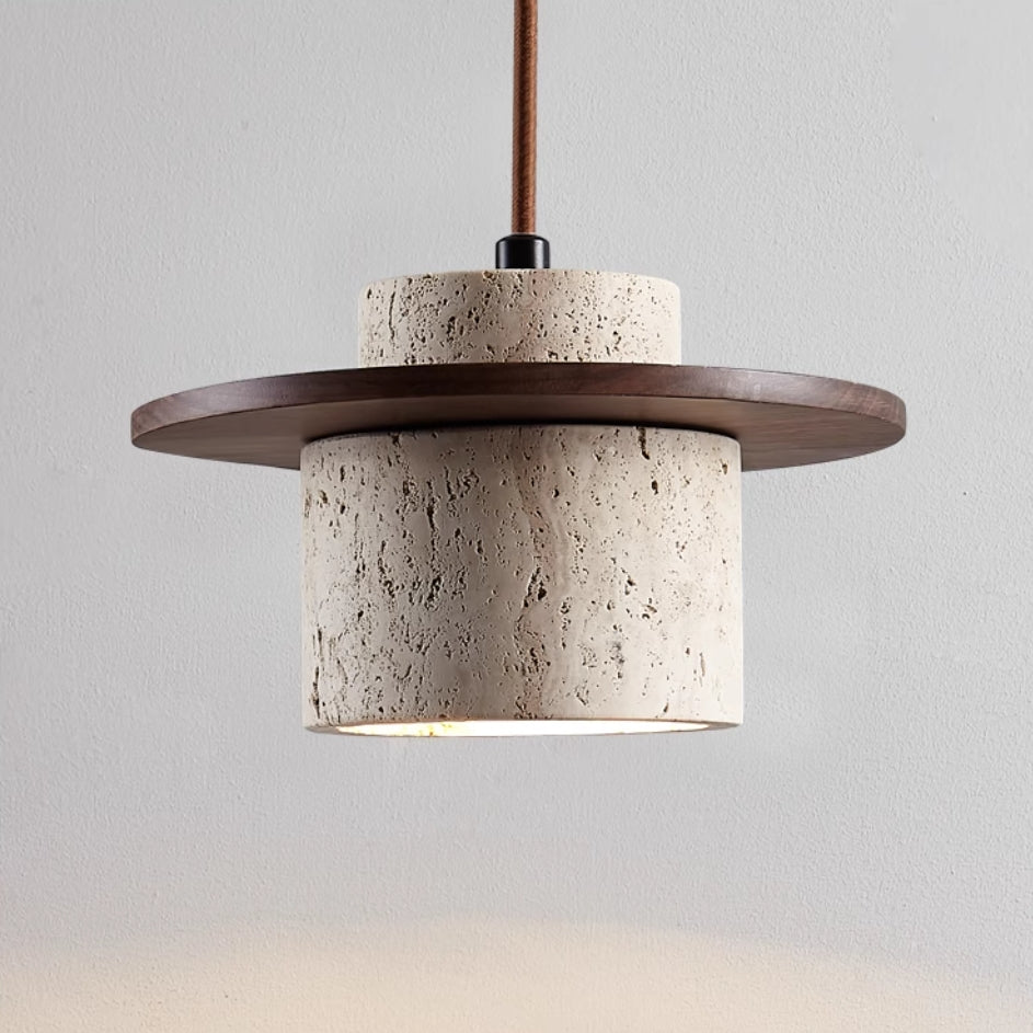 Hanging Lamp made of Travertine with Natural Elegance