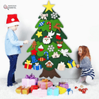 TreeJoy Craft Christmas Tree – Creative DIY Felt Tree for Kids with 25 Decorations