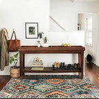 Area Rug Tribal Polyester Washable Non Slip