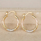 Triple Contrast Wrap Hoop Earrings