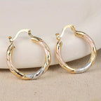 Triple Contrast Wrap Hoop Earrings
