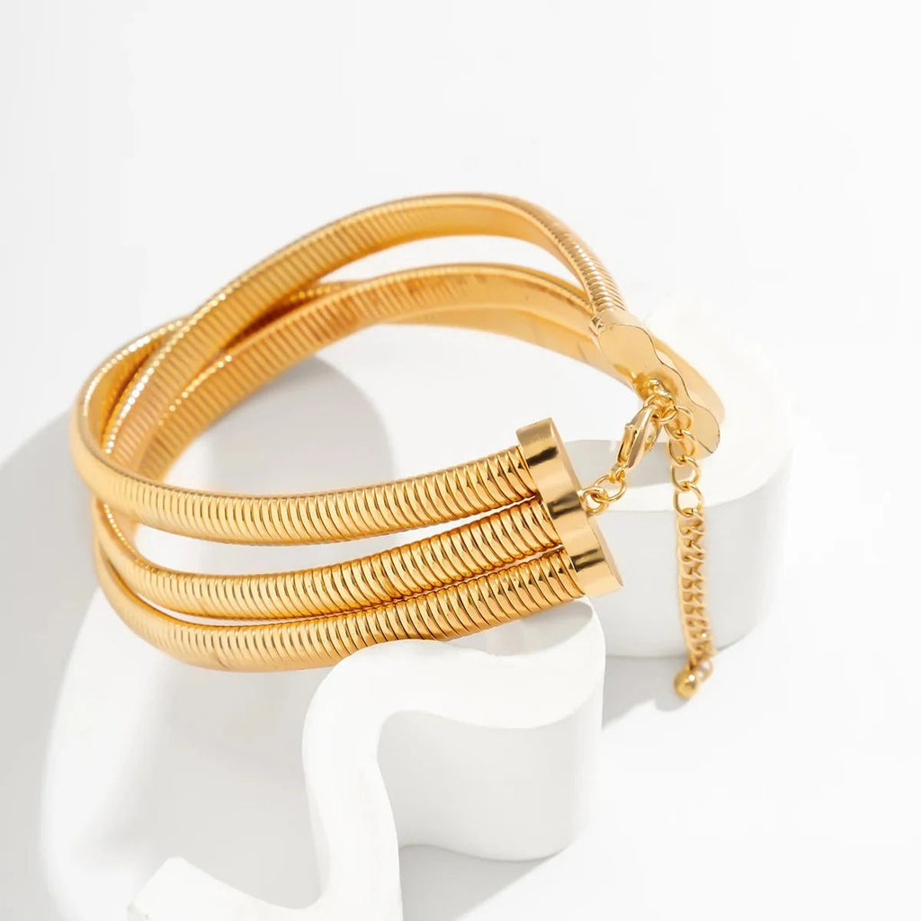 Triple Layer Stacked Chunky Choker Necklace