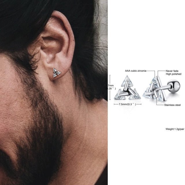 TRISILVER – Triangle Earrings with Push-Back Closure, Lightweight and Modern Design