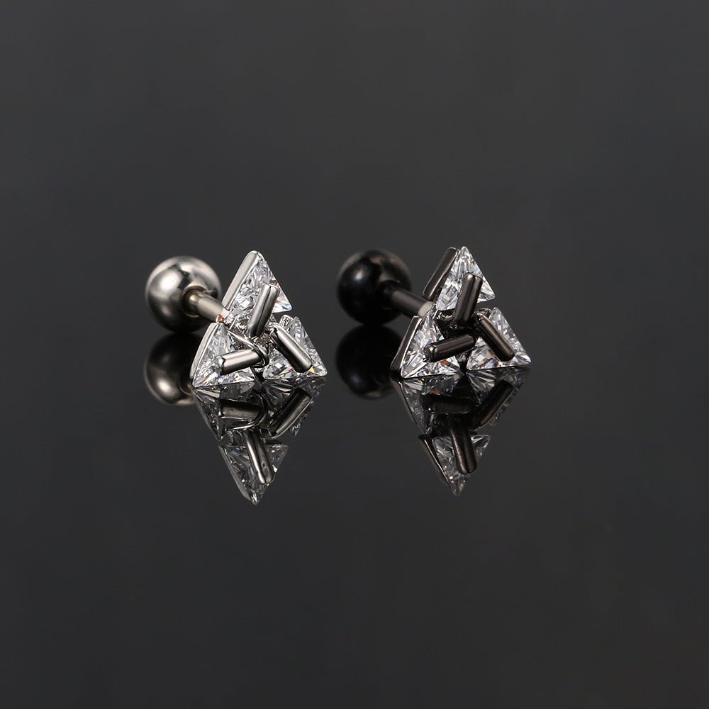 TRISILVER – Triangle Earrings with Push-Back Closure, Lightweight and Modern Design