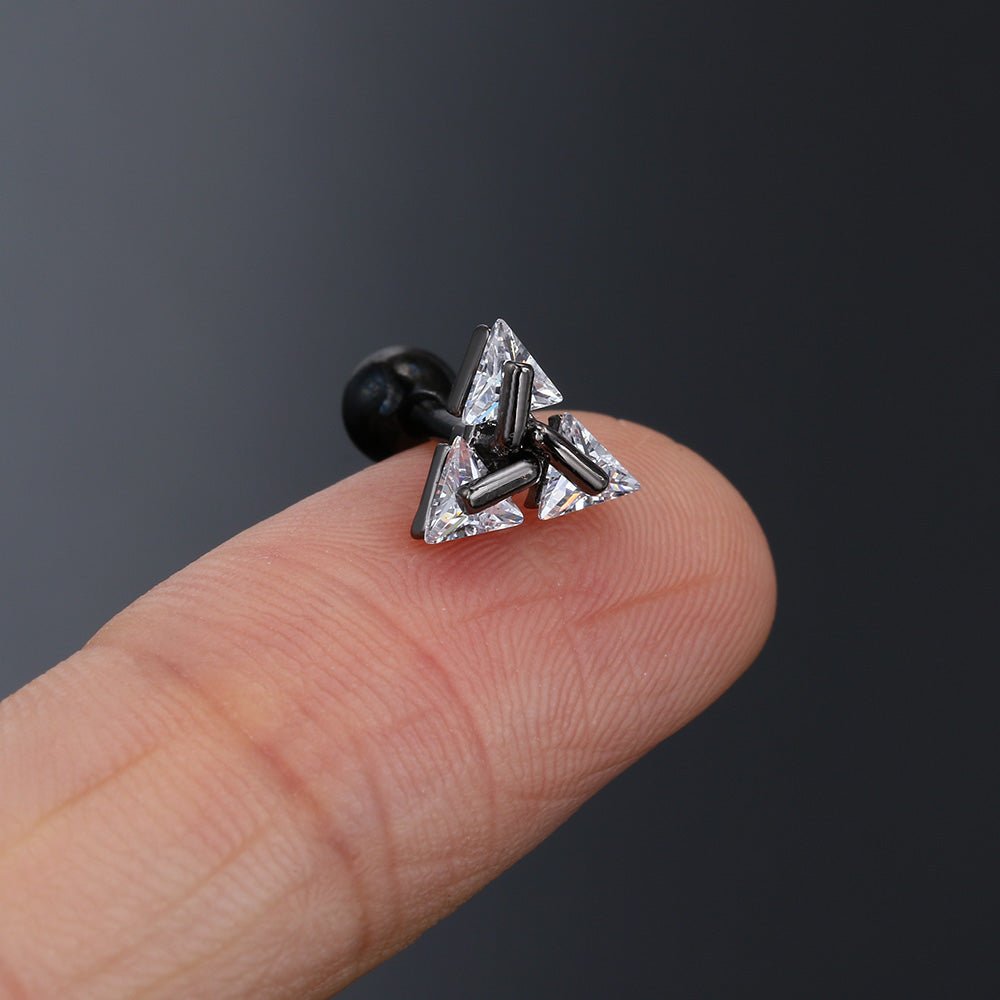 TRISILVER – Triangle Earrings with Push-Back Closure, Lightweight and Modern Design